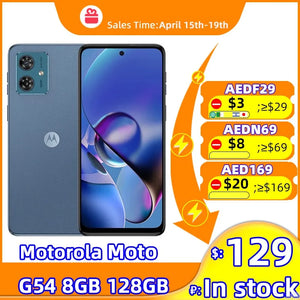 Lenovo Motorola Moto G54 5G Mobile Phone 8GB 128GB 6.5'' 120Hz LCD Screen 50MP OIS Camera 5000mAh Battery Dimensity 7020